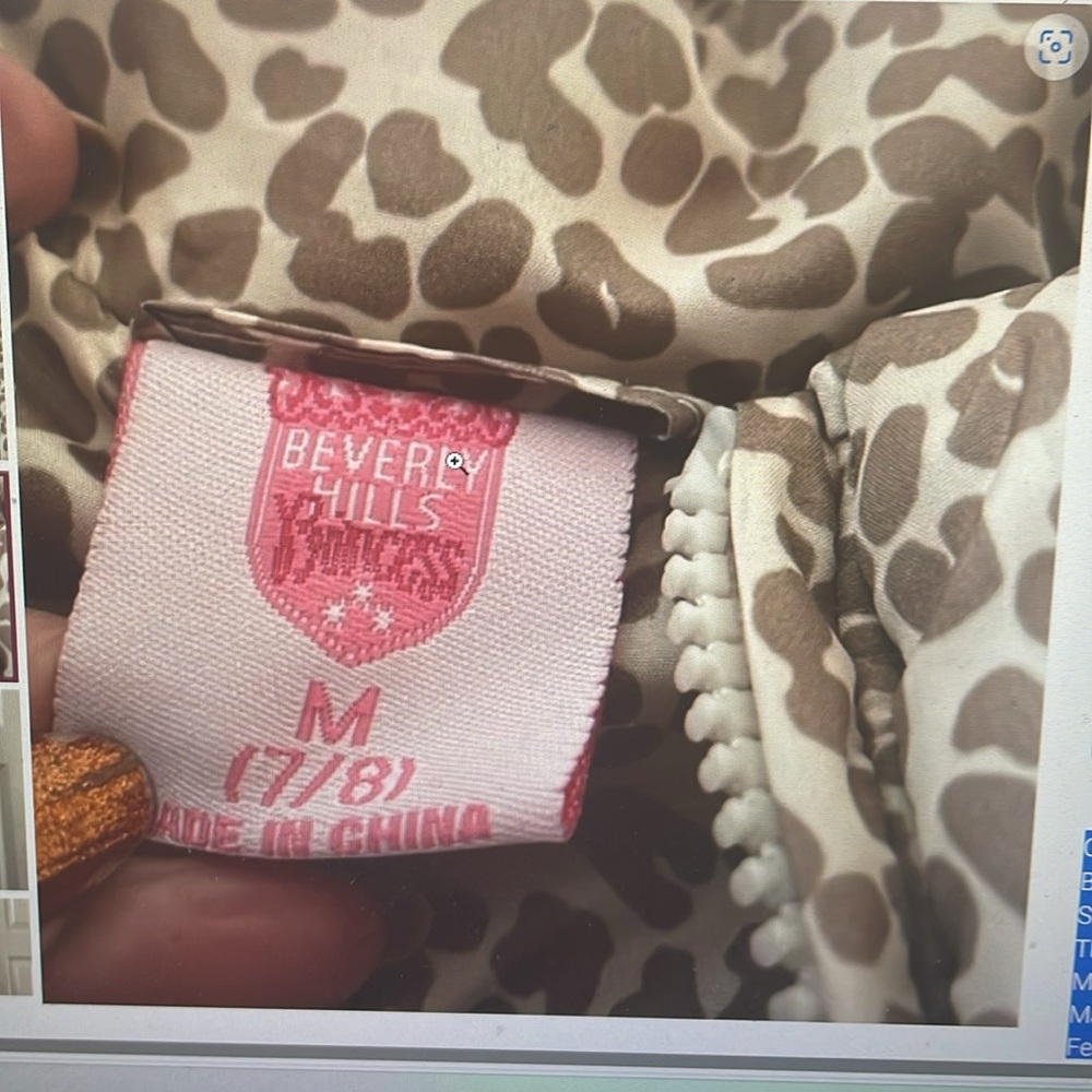 Beverly Hills Princess animal print her puffer vest 7/8 - Picture 3 of 4